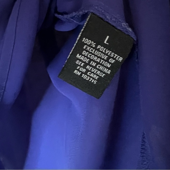 Zac & Rachel Purple Flowy Cuffed Sleeve Tunic Blouse Size Large - Picture 10 of 16